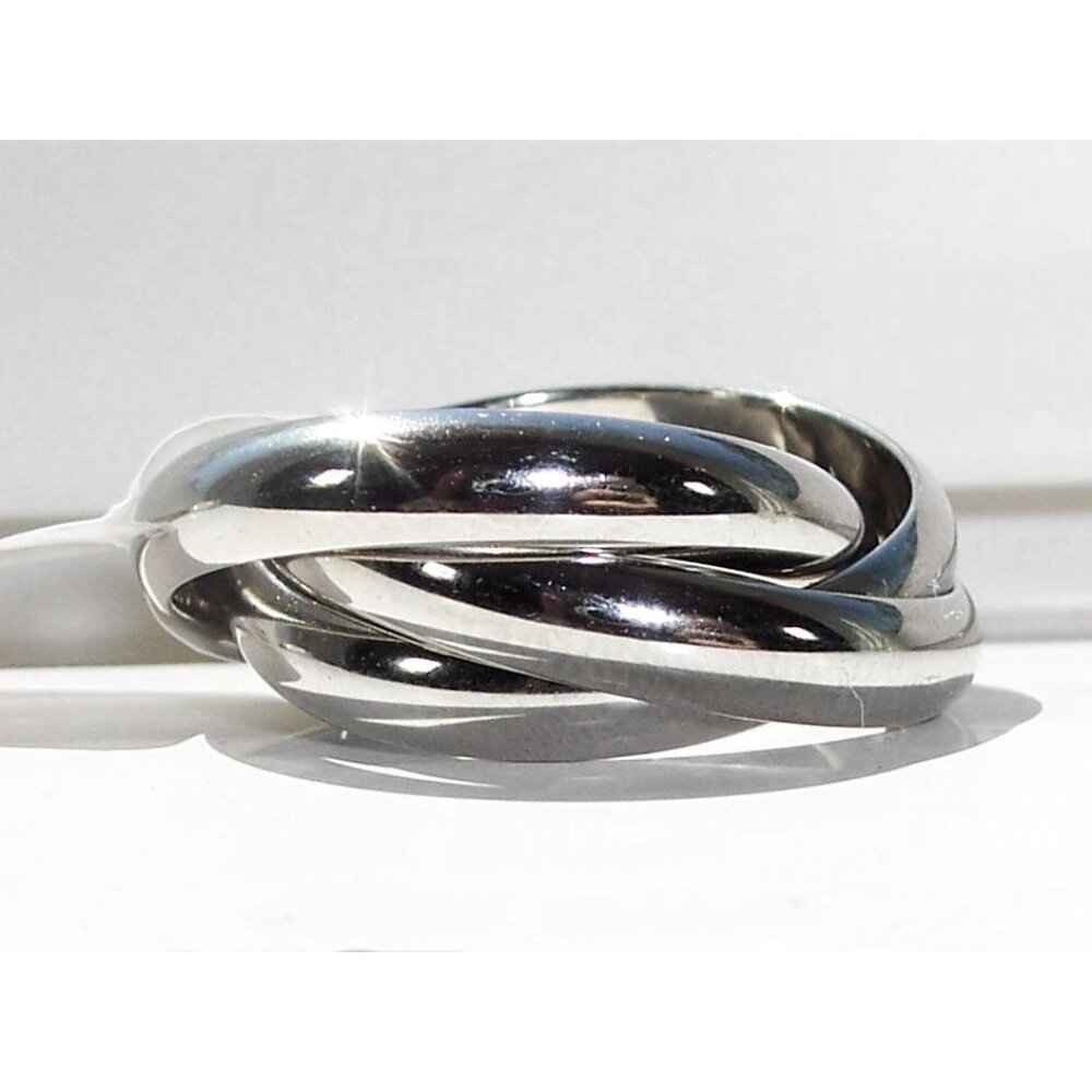 Russian Intertwined Wedding Rings Stainless Steel High Polished - Picture 2 of 14
